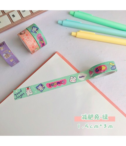 Slimming Rabbit-Green Decor Washi Tapes