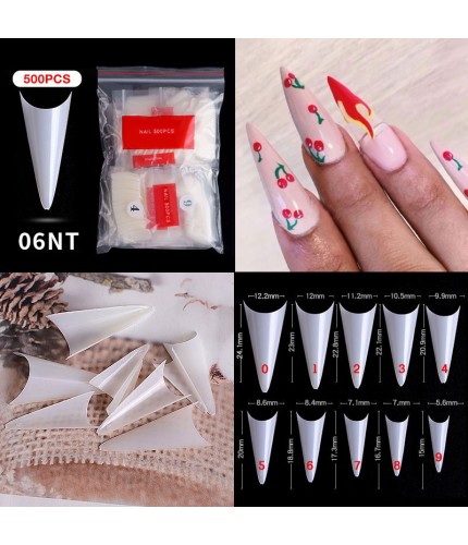 500 Pieces Of 06# Natural Faux Nails Clearance