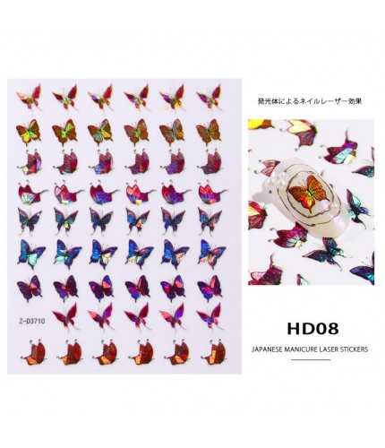 Laser Butterfly Sticker Hd-08 Nail Art Stickers Clearance