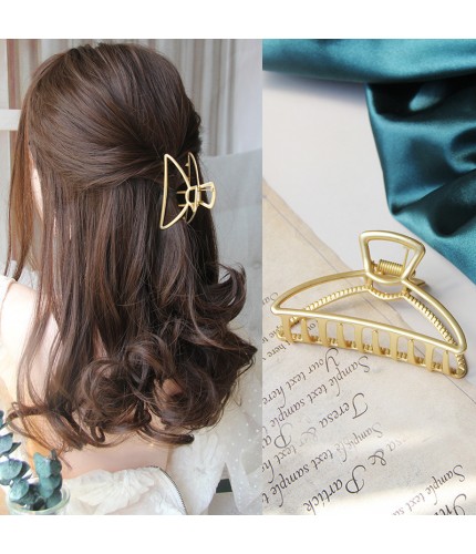 Medium -7Cm Matt Gold Semicircular Gripping Clip Korean Style Hair Grip Clamp Clearance