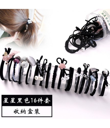 11# Star Black 16-Piece Set Hair Bands Clearance