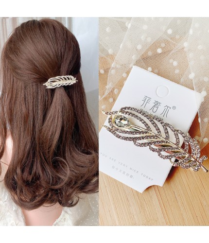 All Rhinestones-Spring Clip Bird Ling Korean Style Hair Clip Clearance