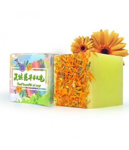 Square Calendula Boxed Essential Oil Soap Clearance