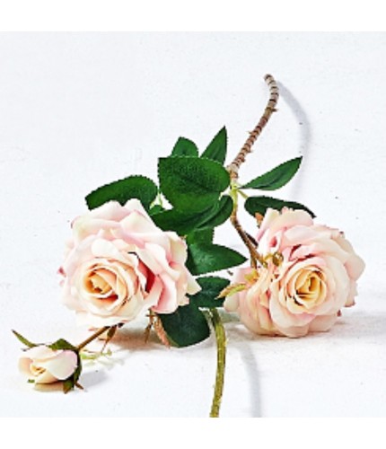 Light Pink 8 heads of Venice rose Artificial Flower Clearance