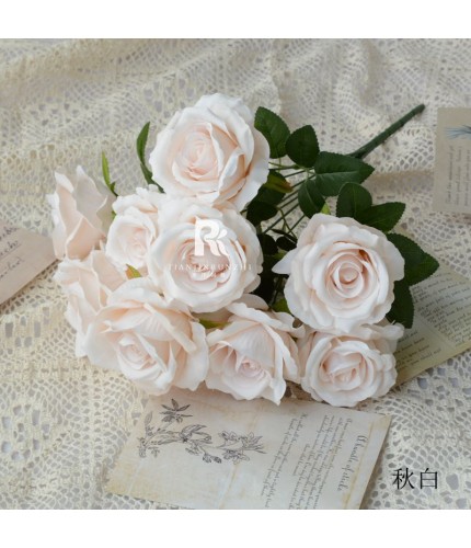 7 Heads Of Roses Artificial Flower Stem Clearance