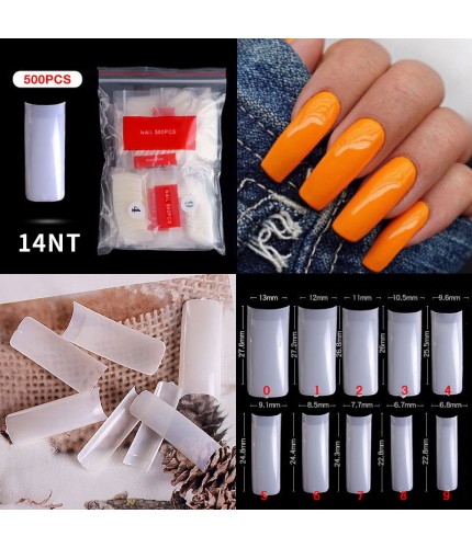 500 Pieces Of 14# Natural Faux Nails Clearance