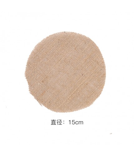 F3-18 Round 15Cm Round Linen Burlap Crafts