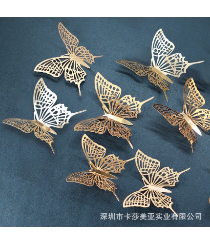 Swallowtail Butterfly Mirror Champagne 12 3D Wall Art Clearance
