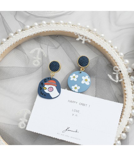 4 Fun Ducks And Three Flowers KStyle Earring Studs Clearance