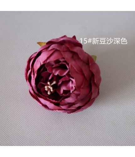 15# Deep Earth Red Artificial Peony Head Clearance