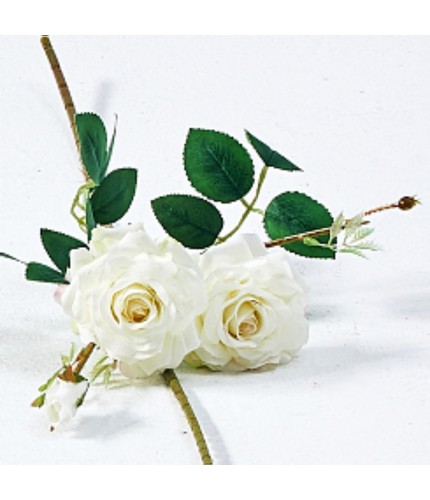 White 6 heads of Venice rose Artificial Flower Clearance