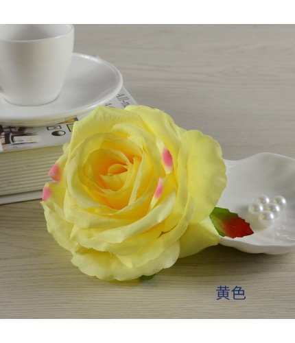 Yellow10Cm In Diameter Artificial Rose Head Clearance
