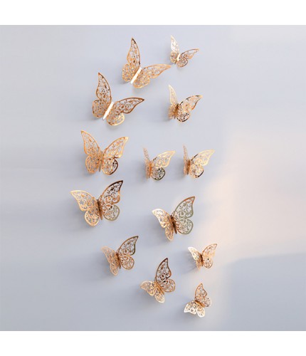Hollow Butterfly C Champagne 3D Wall Sticker Clearance