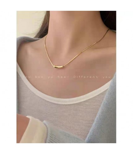 1411# Lucky Bean-Golden Korean style Necklace Clearance