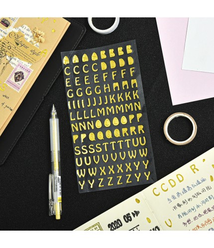 Gilded Cartoon Letters Sticker Sheet