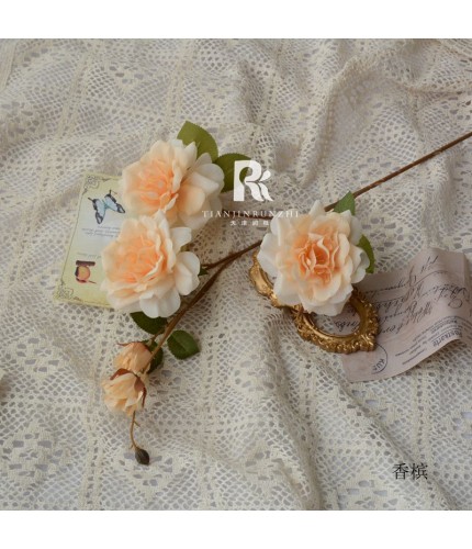 Single Rose With 5 Heads Artificial Flower Stem Clearance