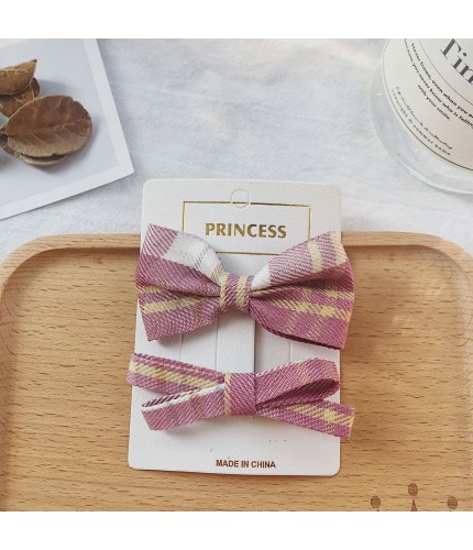 Raspberry Camellia Set Korean Style Bow Hair Clips Clearance