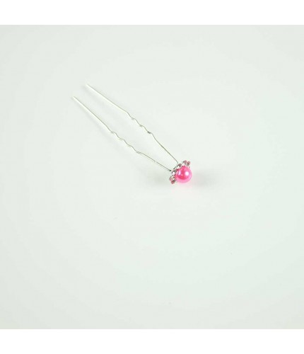 Hot Pink basic pearl hairpin