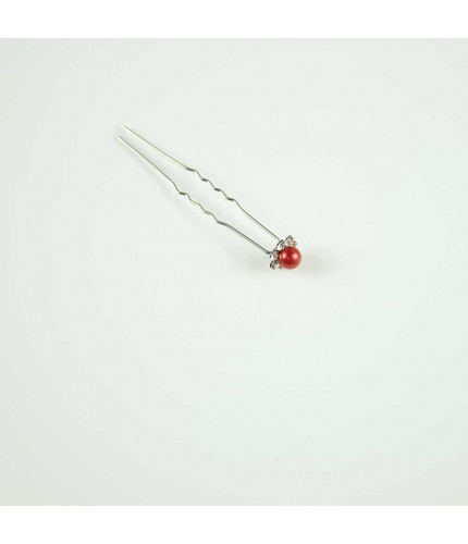 Maroon basic pearl hairpin