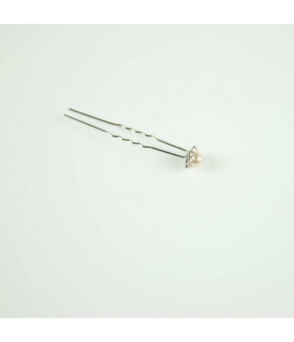 Pink Crystal basic pearl hairpin