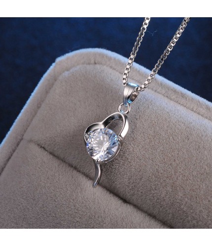 Crystal Heart Polished Necklace