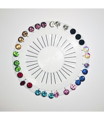 Mix Colours Crystal Hijab Pins