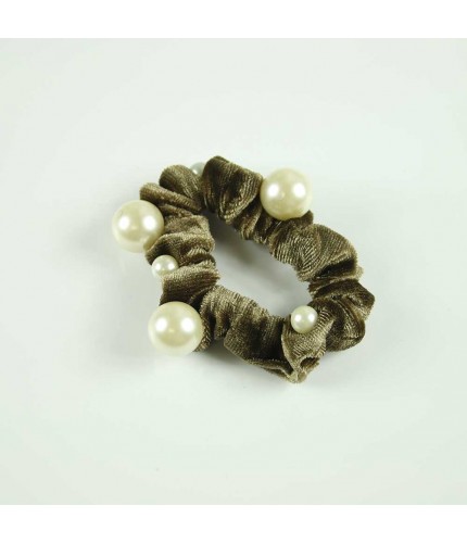 Bronze Pearl Scrunchy