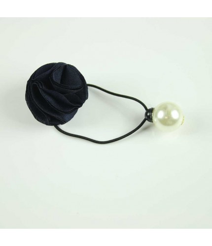 Navy rose pearl hairband