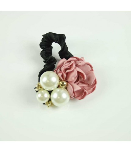 Pink rose three pearl hairband