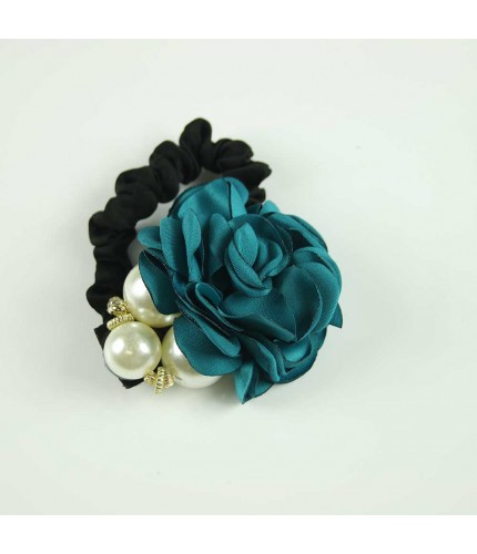 Teal rose three pearl hairband