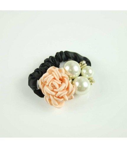 Peach rose three pearl hairband