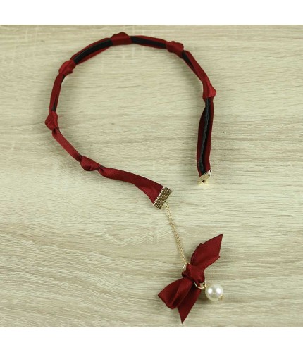 Maroon solo bow headband