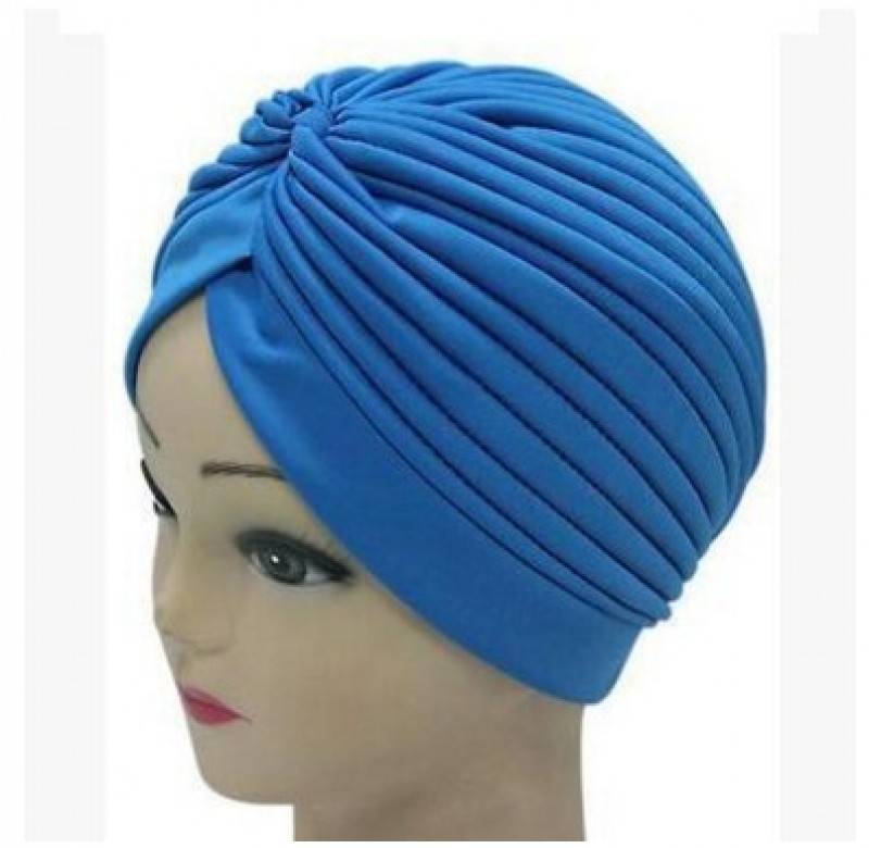 Lake Blue Classic Turban Hijab Cap 