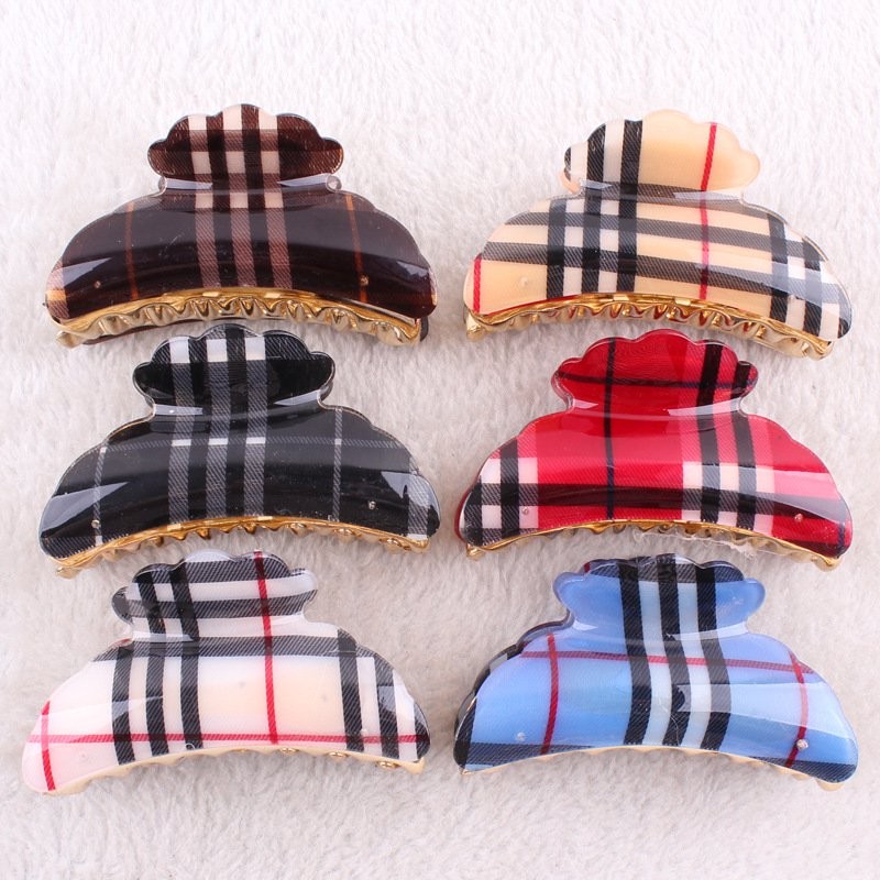 Random Colour Large Tartan Hair Grip