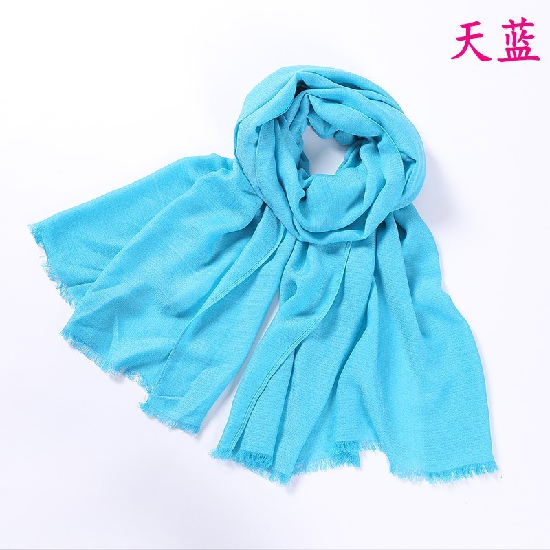 Sky Blue Plain Thick Intertwined Cotton Maxi Hijab Clearance