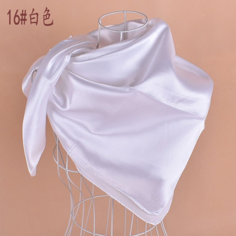 white Classic Satin Square Hijab