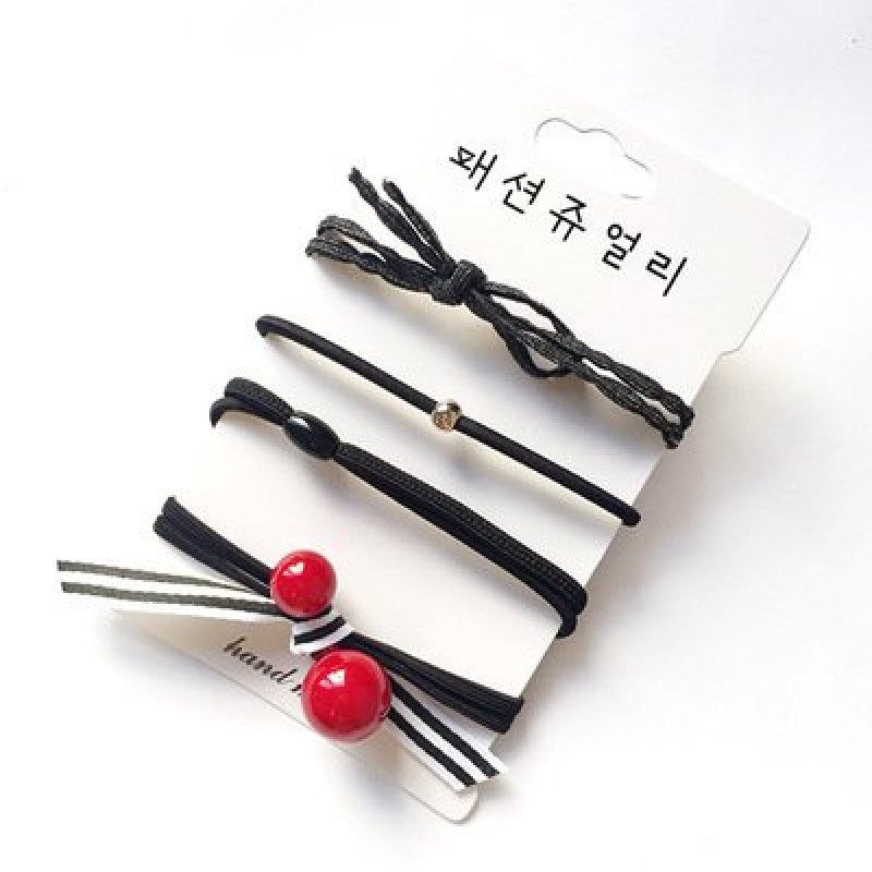 cherry black hair band stripe set