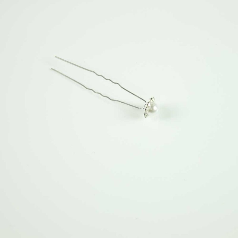 Crystal basic pearl hairpin