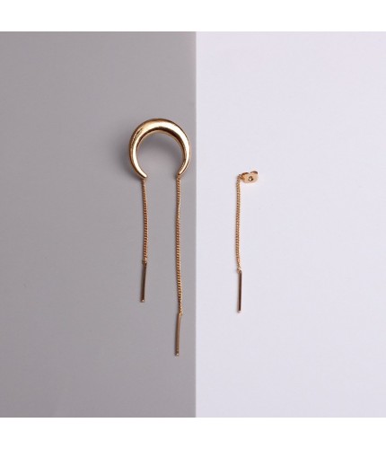 Gold Crescent Drop Stud
