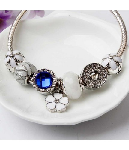 Blue Floral Daisy Bracelet