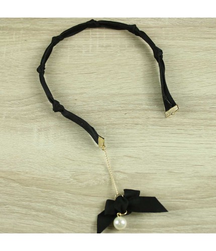 Black solo bow headband