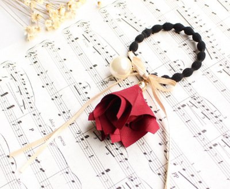 Wine Red Floral Bell Hairband