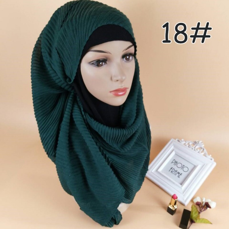 Dark Green Classic Cotton Crinkle Maxi Hijab