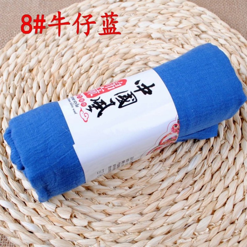 Denim Blue 190x110cm Cotton Linen Plain Maxi Hijab