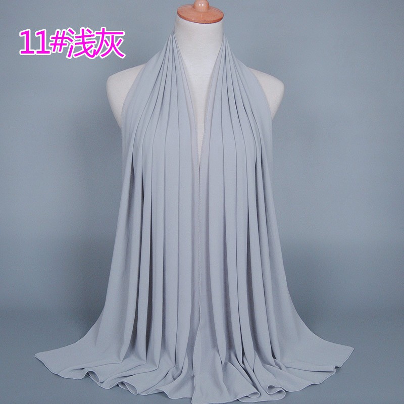 light gray Medium Pearl Chiffon Maxi Hijab