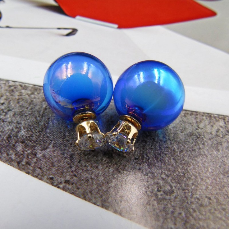 Pearlescent Blue Studs