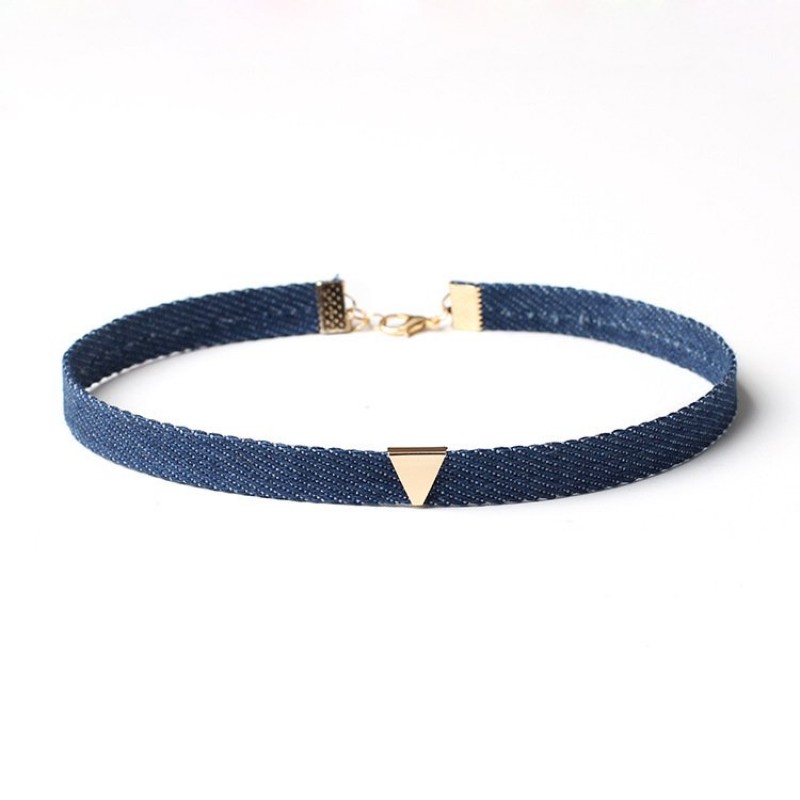 Denim Trapeze Choker