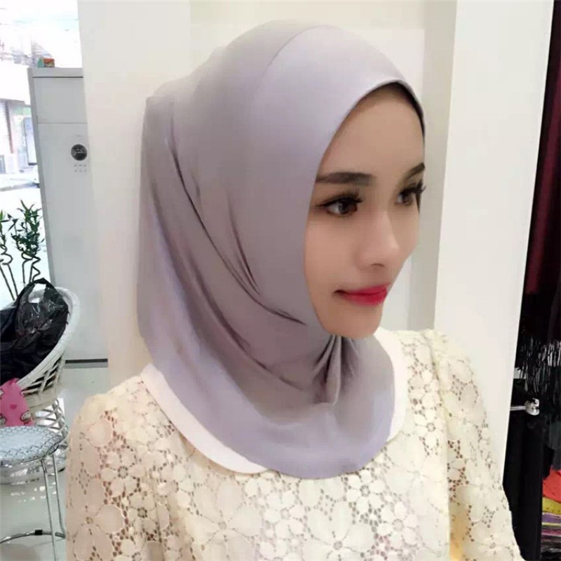 all-round light gray (small) Modal One Piece Ready Hijab 