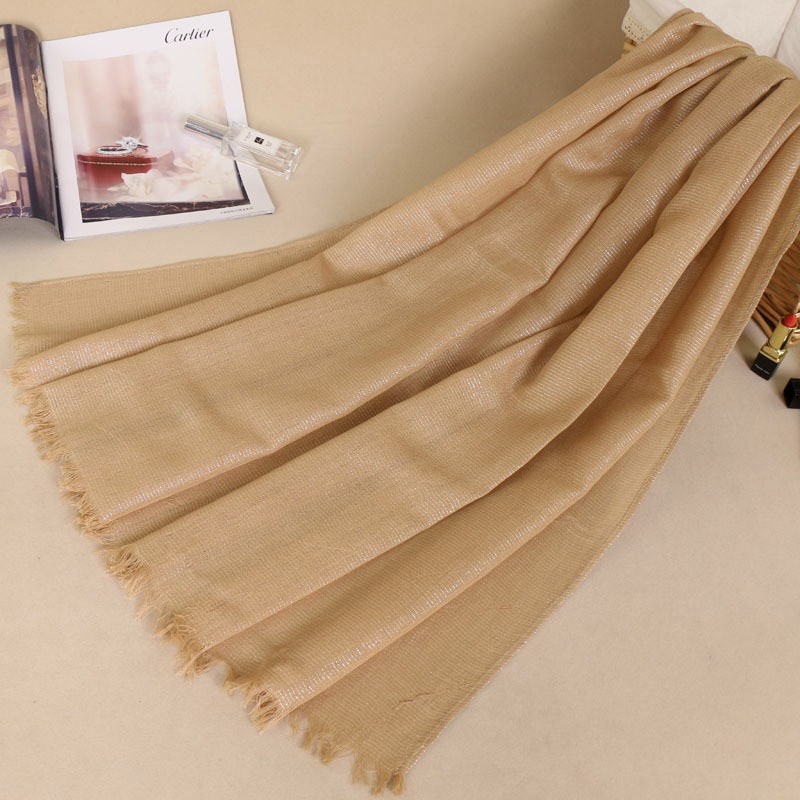 Camel Silver Weave Cotton Hijab