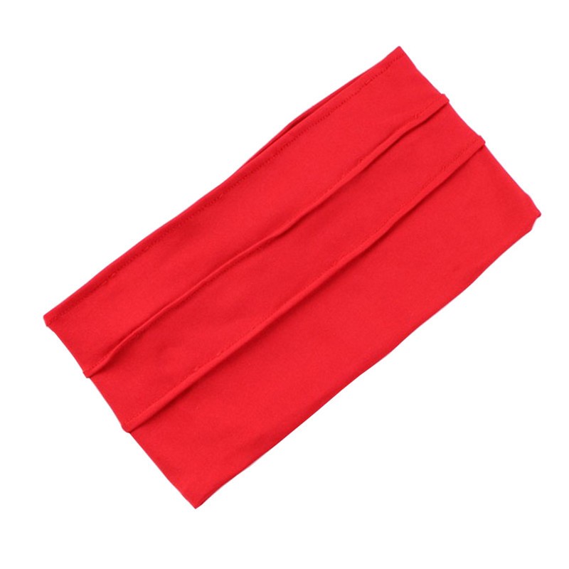 red Pleated Hijab Tube Headband 